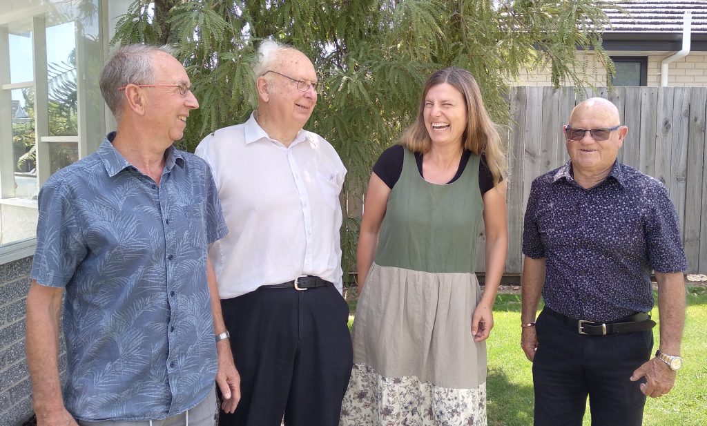 Stoke Baptist Leadership, December 2024: Peter (Elder), Eric (Administration), Jennifer (Pastor), Geoff (Elder)